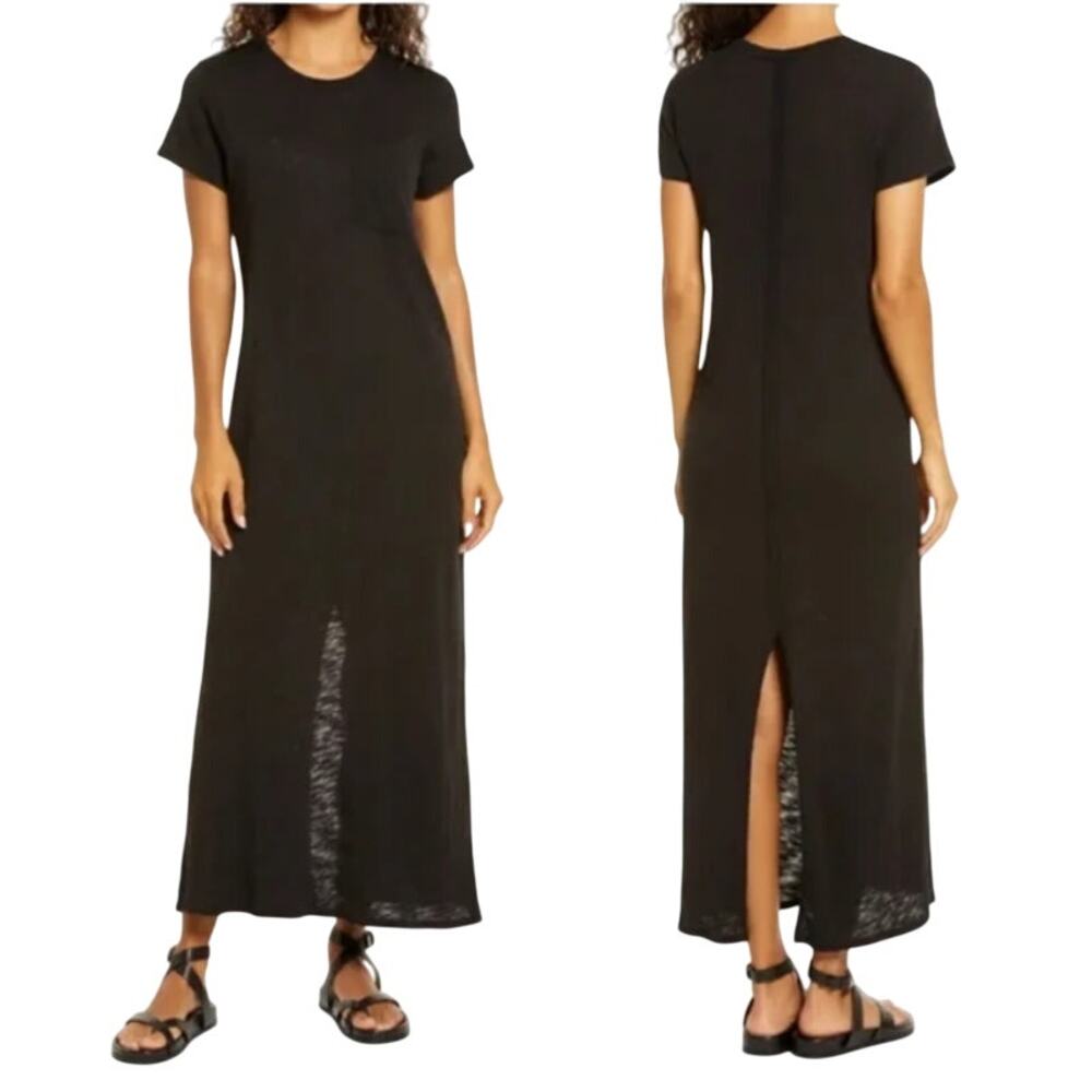 ATM Anthony Thomas Melillo Black Maxi Short Sleeve T-Shirt Dress
